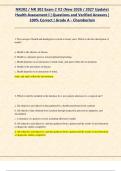 NR302 &sol; NR 302 Exam 2 V2 &lpar;New 2026&sol;2027 Update&rpar; &vert; Health Assessment I &vert; Questions and Verified Answers &vert; 100&percnt; Correct &vert; Grade A &ndash; Chamberlain