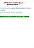 OFFICIAL SUMMER 2025 PEARSON EDEXCEL Pearson Edexcel Advanced Subsidiary GCE In Biology B &lpar;8BI0&rpar; Paper 02&colon; Core Physiology and Ecology MERGED QUESTION PAPER &plus; MARK SCHEME