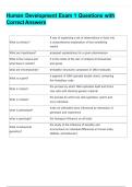 Human Development Exam 1 Questions with  Correct Answers