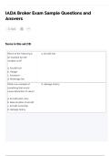 IADA Broker Exam Sample Questions and Answers