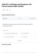 IAED ETC certification test Questions with Correct Answers 100&percnt; Verified