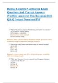 Hawaii Concrete Contractor Exam  Questions And Correct Answers  &lpar;Verified Answers&rpar; Plus Rationale2026  Q&A&vert; Instant Download Pdf  