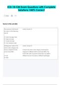 ICD-10-CM Exam Questions with Complete  Solutions 100&percnt; Correct