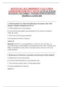 KENTUCKY &lpar;KY&rpar; PROPERTY VALUATION ADMINISTRATOR &lpar;PVA&rpar; EXAM ACTUAL EXAM QUESTIONS AND CORRECT ANSWERS WITH RATIONALES GRADED A&plus; LATEST