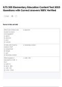 ILTS 305 Elementary Education Content Test 2023 Questions with Correct Answers 100&percnt; Verified