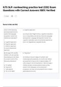 ILTS SLP&colon; nonteaching practice test &lpar;232&rpar; Exam Questions with Correct Answers 100&percnt; Verified