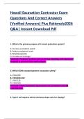 Hawaii Excavation Contractor Exam  Questions And Correct Answers  &lpar;Verified Answers&rpar; Plus Rationale2026  Q&A&vert; Instant Download Pdf  