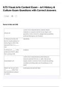 ILTS Visual Arts Content Exam - Art History & Culture Exam Questions with Correct Answers