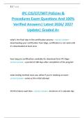IPC CIS&sol;CIT&sol;MIT Policies &  Procedures Exam Questions And 100&percnt;  Verified Answers&vert; Latest 2026&sol; 2027  Update&vert; Graded A&plus;