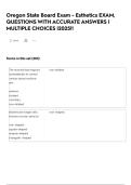 Oregon State Board Exam - Esthetics EXAM&comma; QUESTIONS WITH ACCURATE ANSWERS &vert; MULTIPLE CHOICES &vert;2025&excl;&excl;