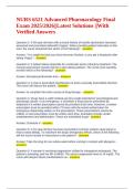 NURS 6521 Advanced Pharmacology Final Exam 2025&sol;2026&vert;&vert;Latest Solutions &vert;&vert;With Verified Answers