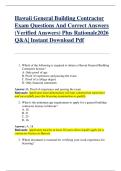Hawaii General Building Contractor  Exam Questions And Correct Answers  &lpar;Verified Answers&rpar; Plus Rationale2026  Q&A&vert; Instant Download Pdf 