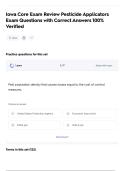 Iowa Core Exam Review Pesticide Applicators Exam Questions with Correct Answers 100&percnt; Verified