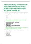 Property and Casualty Insurance Licensing  Practice Question And Correct Answers  &lpar;Verified Answers&rpar; Plus Rationales 2026  Q&A &vert;Instant Download Pdf 