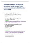 Radiologic Technologist &lpar;ARRT&rpar; Practice  Question And Correct Answers &lpar;Verified  Answers&rpar; Plus Rationales 2026 Q&A Instant  Download Pdf