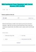 ISSA Nutritionist Exam Questions with Correct  Answers 100&percnt; Verified
