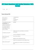 JFC Exam Questions with Verified Solutions 100&percnt;  Correct