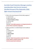 ServSafe Food Protection Manager practice  examQuestion And Correct Answers  &lpar;Verified Answers&rpar; Plus Rationales 2026  Q&A Instant Download Pdf 