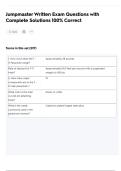 Jumpmaster Written Exam Questions with Complete Solutions 100&percnt; Correct