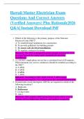 Hawaii Master Electrician Exam  Questions And Correct Answers  &lpar;Verified Answers&rpar; Plus Rationale2026  Q&A&vert; Instant Download Pdf 