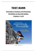 Test Bank &ndash; Essentials of Anatomy and Physiology &lpar;2nd Edition&comma; Kenneth Saladin&rpar; &vert; Complete Chapters 1&ndash;20