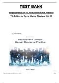 Test Bank &ndash; Employment Law for Human Resource Practice &lpar;7th Edition&comma; David Walsh&rpar; &vert; Complete Chapters 1&ndash;17