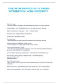 2535- PATHOPHYSIOLOGY & PHARM INTEGRATION I YORK UNIVERSITY