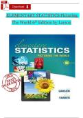 Test Bank for Elementary Statistics&colon; Picturing the World&comma; 6th Edition &ndash; Larson & Farber &vert; Verified Questions &vert; 2025&sol;2026 Latest Update