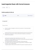 Lead Inspector Exam with Correct Answers