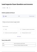 Lead inspector Exam Questions and Answers