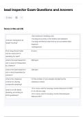 lead inspector Exam Questions and Answers