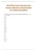 NIH GROUP E Exam Questions and  Answers 100&percnt; Pass &vert;Already Graded  A&plus;&vert; Verified and Updated 