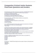 Comparative Criminal Justice Systems Final Exam Questions and Answers