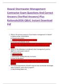 Hawaii Stormwater Management  Contractor Exam Questions And Correct  Answers &lpar;Verified Answers&rpar; Plus  Rationale2026 Q&A&vert; Instant Download  Pdf 