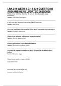 LRA 211 WEEK 3 CH 8 & 9 QUESTIONS AND ANSWERS UPDATED 2025&sol;2026