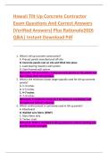 Hawaii Tilt Up Concrete Contractor  Exam Questions And Correct Answers  &lpar;Verified Answers&rpar; Plus Rationale2026  Q&A&vert; Instant Download Pdf 