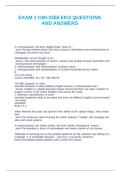 EXAM 1 CMI-3358 EKO QUESTIONS AND ANSWERS