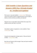 OSSF Installer 1 Exam Questions and  Answers 100&percnt; Pass &vert;Already Graded  A&plus;&vert; Verified and Updated