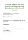PATHOLOGY ASSISTANT ASCP Exam  Questions and Answers 100&percnt; Pass  &vert;Already Graded A&plus;&vert; Verified and  Updated