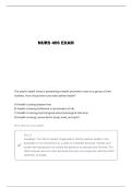 NURSING 406 EXAM 1 UNIT 4 QUESTIONS AND VERIFIED ANSWERS