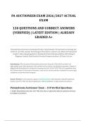 PA Auctioneer Exam &lpar;2026&sol;2027&rpar; &ndash; Actual Exam with 120 Verified Questions and Correct Answers &vert; Latest Edition