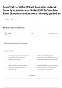 SonicWALL &ndash; SNSA EXAM &vert; SonicWall Network Security Administrator &lpar;SNSA&rpar; &lpar;2025&rpar; Complete Exam Questions and Answers &vert; already graded A&plus;