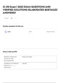 IS 410 Exam 1 2025 EXAM QUESTIONS AND VERIFIED SOLUTIONS &vert;ELABORATED &DETAILED ANSWERS&excl;&excl;