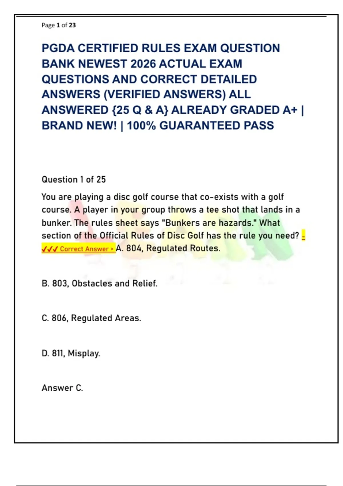 PGDA CERTIFIED RULES EXAM QUESTION BANK NEWEST 2026 ACTUAL EXAM ...