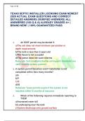 TEXAS SEPTIC INSTALLER LICENSING EXAM NEWEST  2026 ACTUAL EXAM QUESTIONS AND CORRECT  DETAILED ANSWERS &lpar;VERIFIED ANSWERS&rpar; ALL  ANSWERED &lbrace;100 Q & A&rcub; ALREADY GRADED A&plus; &vert;  BRAND NEW&excl; &vert; 100&percnt; GUARANTEED PASS 
