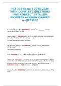 HLT 110 Exam 1 2025-2026 WITH COMPLETE QUESTIONS AND CORRECT DETAILED ANSWERS ALREADY GRADED A&plus;&vert;&vert;PASS&excl;&excl;&excl;