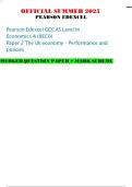 OFFICIAL SUMMER 2025 PEARSON EDEXCEL Pearson Edexcel GCE AS Level In Economics A &lpar;8EC0&rpar; Paper 2 The Uk economy &ndash; Performance and policies MERGED QUESTION PAPER &plus; MARK SCHEME