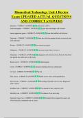 Biomedical Technology Unit 4 Review  Exam UPDATED ACTUAL QUESTIONS  AND CORRECT ANSWERS