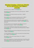Biomedical Technology 1 Final Exam UPDATED  ACTUAL QUESTIONS AND CORRECT  ANSWERS