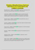 Principles of Biomedical Science Final Exam  UPDATED ACTUAL QUESTIONS AND  CORRECT ANSWERS
